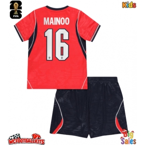 England Kobbie Mainoo #16 Replica Away Stadium Kit for Kids World Cup 2026 Short Sleeve (+ pants)
